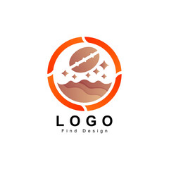cafe logo with coffee sign, restaurant and bar or shop design