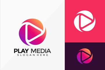 Colorful Play Media Logo Design. Creative Idea logos designs Vector illustration template