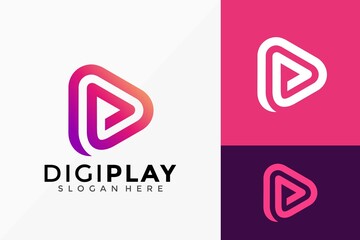 Colorful Digiplay Logo Design. Creative Idea logos designs Vector illustration template