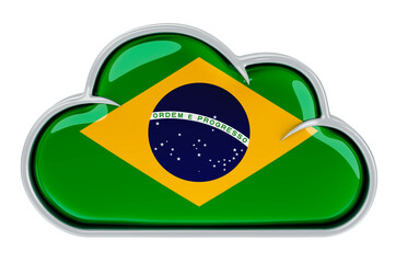 Cloud storage service in Brazil, 3D rendering