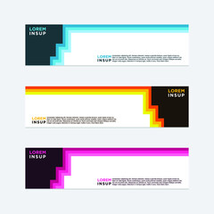 abstract geometric web design banner template isolated on dark grey background