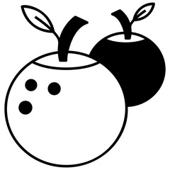 Chinese Mandarin orange Concept Vector Glyph Icon Design, Traditional Chinese Culture Symbol on white background, Lunar New Year of the Ox 2021 Sign, China Travel Guide Stock