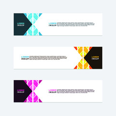 abstract geometric web design banner template isolated on dark grey background