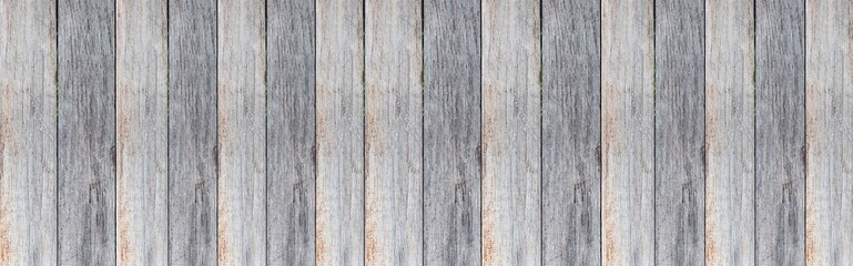 Panorama of Old white vintage wooden wall pattern and seamless background