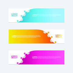 abstract geometric web design banner template isolated on dark grey background