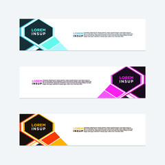 abstract geometric web design banner template isolated on dark grey background