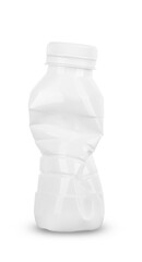 white plastic crushed bottle