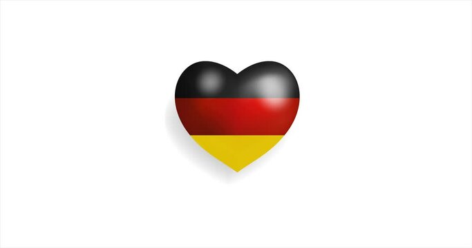 Heart beating with Germany flag. 3D Seamless Animation. Loopable animation of rendered heart on white background. For mailing, greeting card, web site, shop&hellip;