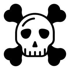 Skull Crossbones concept Vector glyph Icon Design, Addiction and bad habits symbols on white background