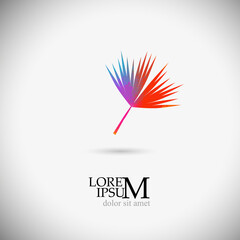 Logo multicolored palm leaf. Vector illustration