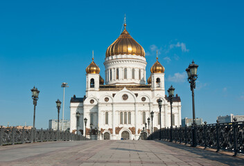 The Cathedral of Christ the Saviour in sunny summer morning. Moscow. Russia