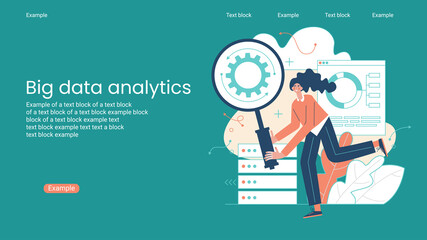 Enterprise strategy development concept. Big data analytics. Business Intelligence. Business rule. Data management abstract metaphor. Vector illustration set. Application software.