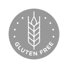 Fototapeta na wymiar Isolated gluten free icon badge stamp for food packaging label. Allergen free.