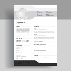Resume cv template Vector design