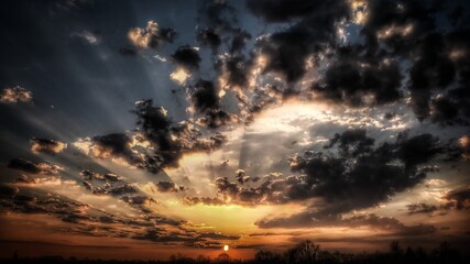 Fototapeta na wymiar Low Angle View Of Dramatic Sky During Sunset
