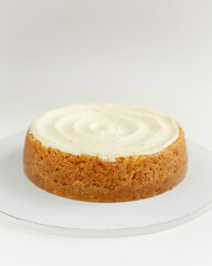 Classical new York's cheesecake on white background