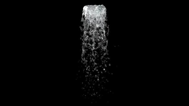 Water Falls Alpha Channel Looped Video