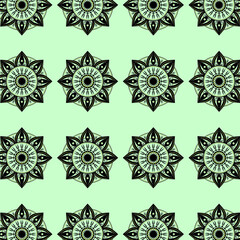 Vector seamless pattern of abstract lotus design, repeat pattern. Asian style seamless pattern.