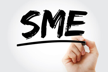 SME - Small And Medium-sized Enterprises acronym with marker, business concept background