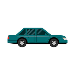 car sedan transport vehicle side view, car icon vector