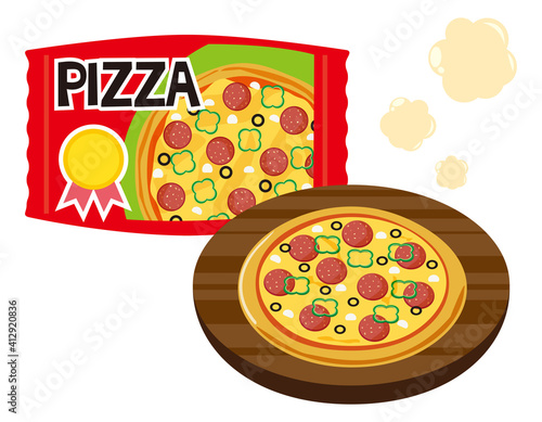冷凍ピザのベクターイラスト 冷凍食品 Wall Mural Wallpaper Murals Nisi 冷凍ピザのベクターイラスト 冷凍食品 Wall Mural Wallpaper Murals Nisi