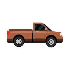 pickup car transport vehicle side view, car icon vector