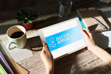 Doctor appointment online on screen. Medical and health care concept.