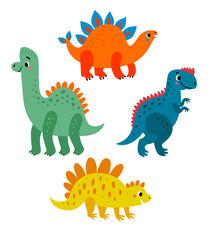 Vector set of cute dinosaurs