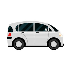 compact car transport vehicle side view, car icon vector