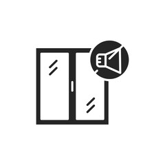 Sound-isolating window color line icon Pictogram for web page,