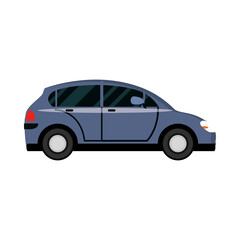 car hatchback transport vehicle side view, car icon vector