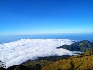 clouds over the mountains