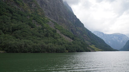 Naklejka na ściany i meble fjord and mountains