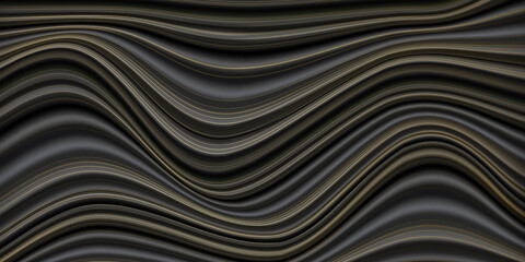 black wave background with gold colored vertical lines. black gold wave lines curtain