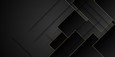 geometric background in dark shades. black gold abstract presentation background