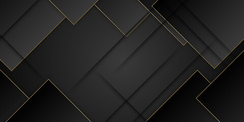 geometric background in dark shades. black gold abstract presentation background