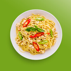 Chicken spaghetti with chilli