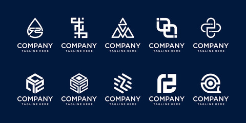 Set of collection initial letter Z logo template. icons for business of fashion, sport, automotive, technology digital.