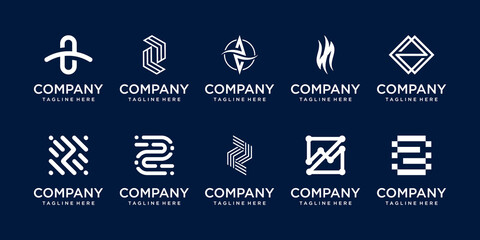 Set of collection initial letter Z logo template. icons for business of fashion, sport, technology.