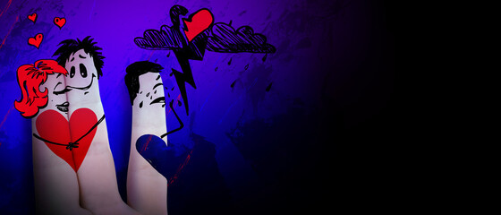 Broken heart, love and Valentines day concept. 3d Illustration