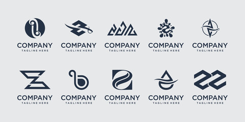 Set of collection initial letter Z logo template. icons for business of fashion, sport, food and drink.