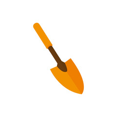 Shovel isolated on a white background. Color line art. Retro design. Vector illustration