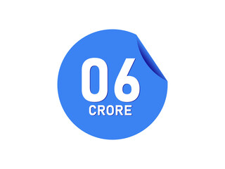 6 Crore texts on the blue sticker