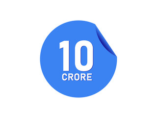 10 Crore texts on the blue sticker