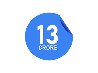 13 Crore texts on the blue sticker
