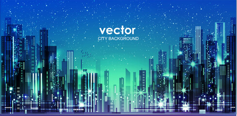 Plakat City background with architecture, skyscrapers, megapolis, buildings, downtown.
