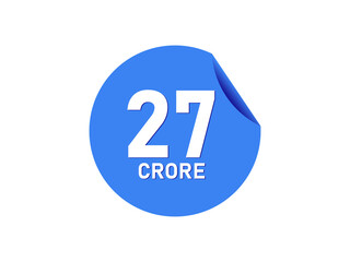 27 Crore texts on the blue sticker