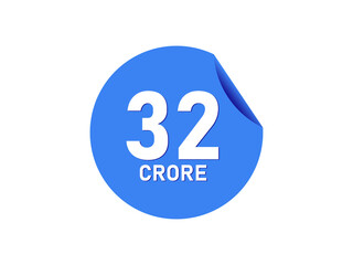 32 Crore texts on the blue sticker