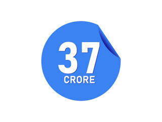 37 Crore texts on the blue sticker