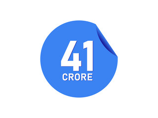 Fototapeta premium 41 Crore texts on the blue sticker